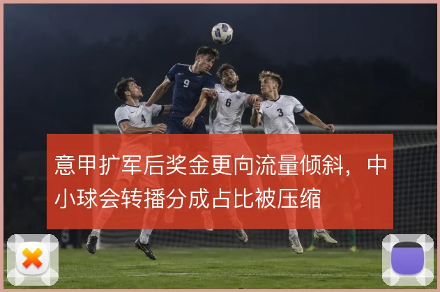 意甲扩军后奖金更向流量倾斜，中小球会转播分成占比被压缩
